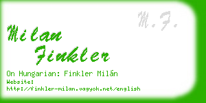 milan finkler business card